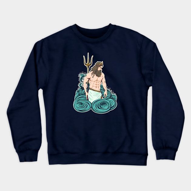 God of the sea Crewneck Sweatshirt by cb-illustratie